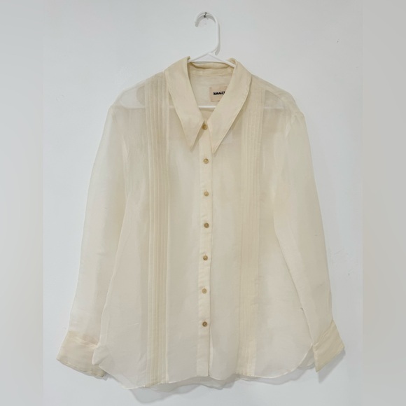 KHAITE The Noir Silk Shirt in Cream - Picture 5 of 10